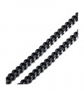 Sűrű láncszemes nemesacél nyaklánc (55 cm - 7 mm) - Fekete